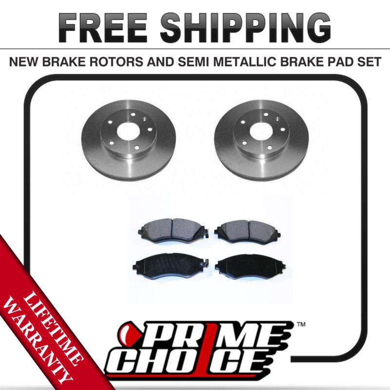 Front kit (2) brake rotors and (1 set) premium brake pads with lifetime warranty