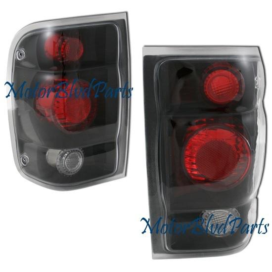 98-00 ranger black tail lights rear brake lamps pair