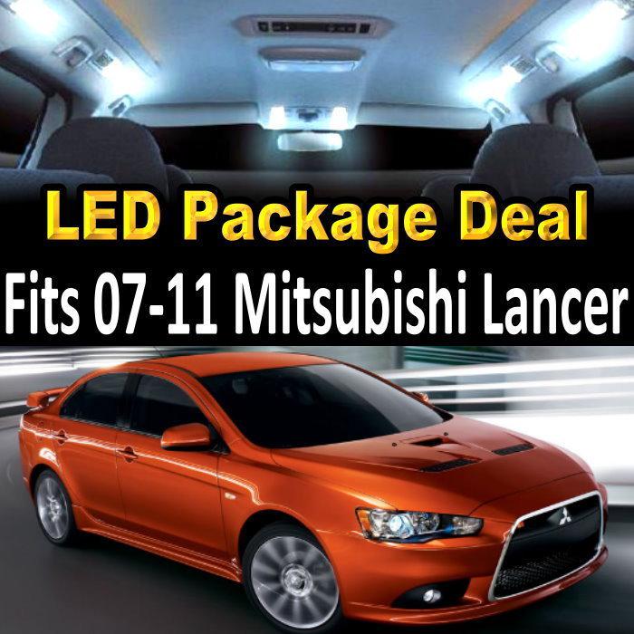 6x white led interior lights package deal for 2007-2011 mitsubishi lancer #9