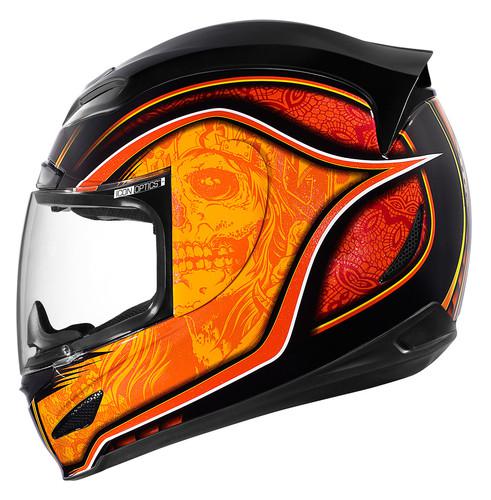 New icon airmada medicine man full-face adult helmet, orange, 2xl/xxl