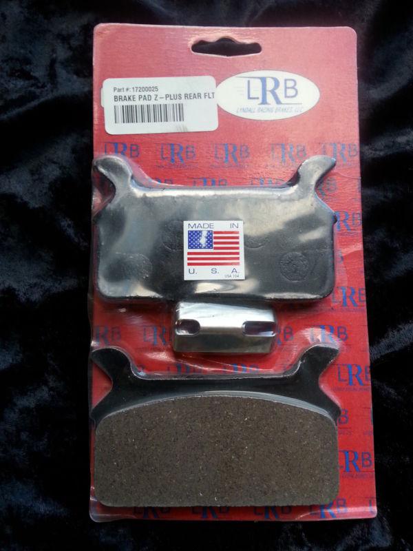 Rear brake pad pair lrb z-plus usa made harley davidson 443957-86e 86-99 flt 