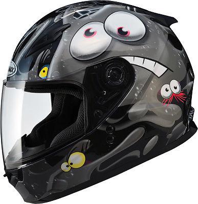 Gmax gm49y full face helmet slimed black/silver yl g7491242 tc-5