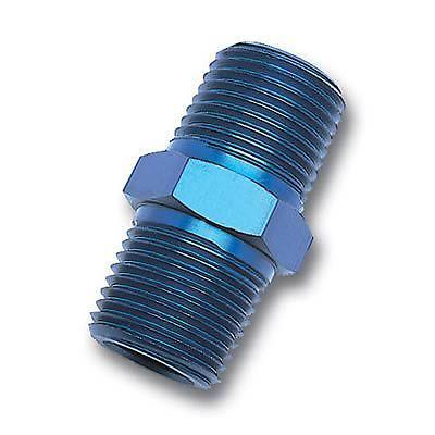 Russell 661500 fitting coupler straight male 1/8" npt to male 1/8" npt blue ea