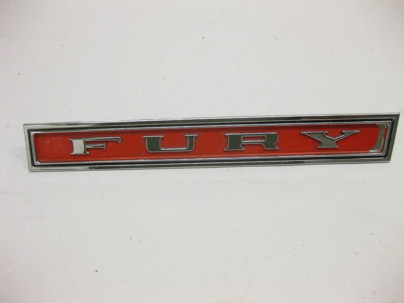 1971 1970 1972 plymouth fury sport emblem rare & good wow 