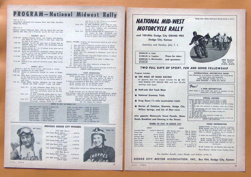 0631   two 1954 national midwest motorcycle rally promotional ads!