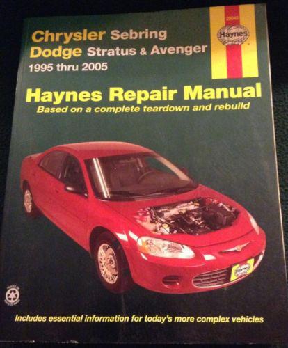 Chrysler sebring dodge stratus avenger 1995-2002 haynes repair manual 25040