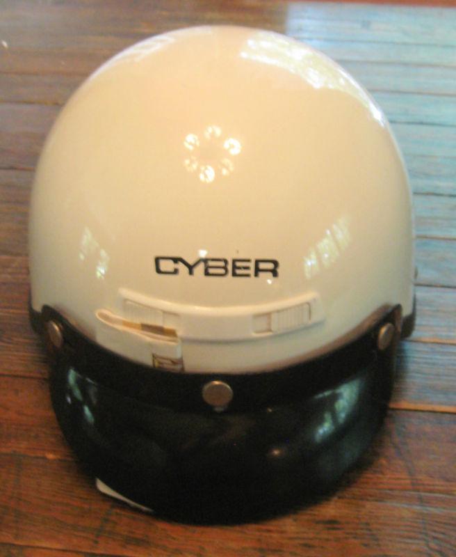 Cyber dot half helmet white with w/face shield