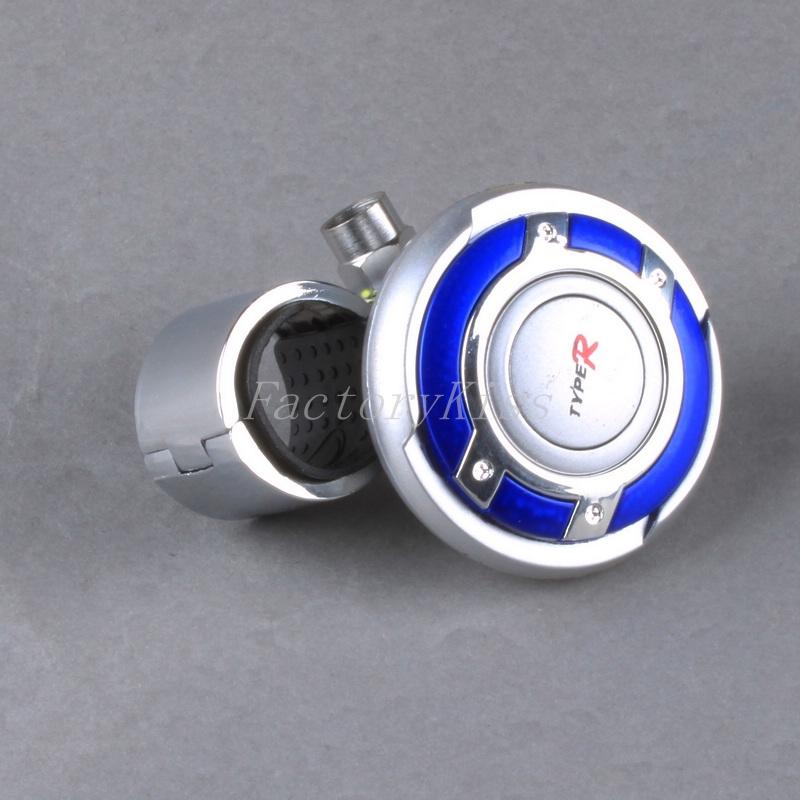 Gau car power handle steering wheel folding suicide spinner knob type blue