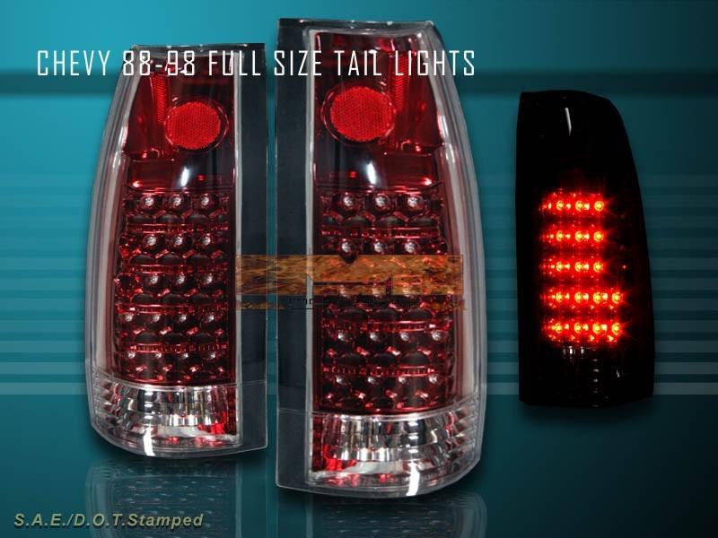 1992-1998 yukon tahoe suburban 88-99 chevy gmc full size ck tail lights led red