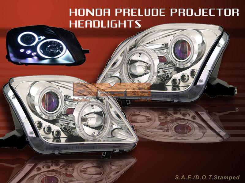 97-01 honda prelude headlights led two halo chrome ccfl 98 99 00