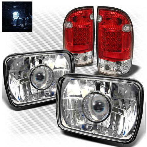 95-96 tacoma projector headlights + red clear philips-led perform tail lights