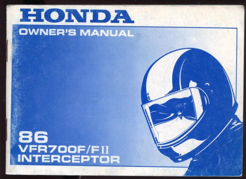 1986 honda vfr700f/fii interceptor owner's manual