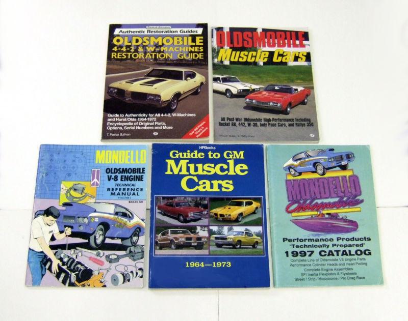 Oldsmobile 442 w-machines olds muscle cars gm mondello lot of 5 books rare/nice!