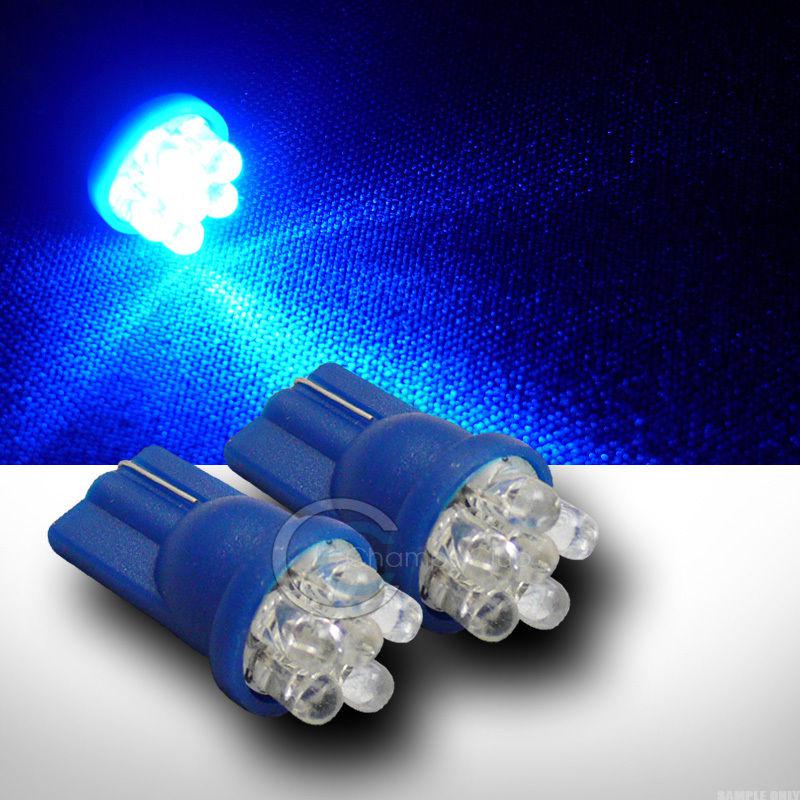 2x super blue t10 wedge 6x led car light lamp bulb 2450 2652 2921 2825 w5w pair