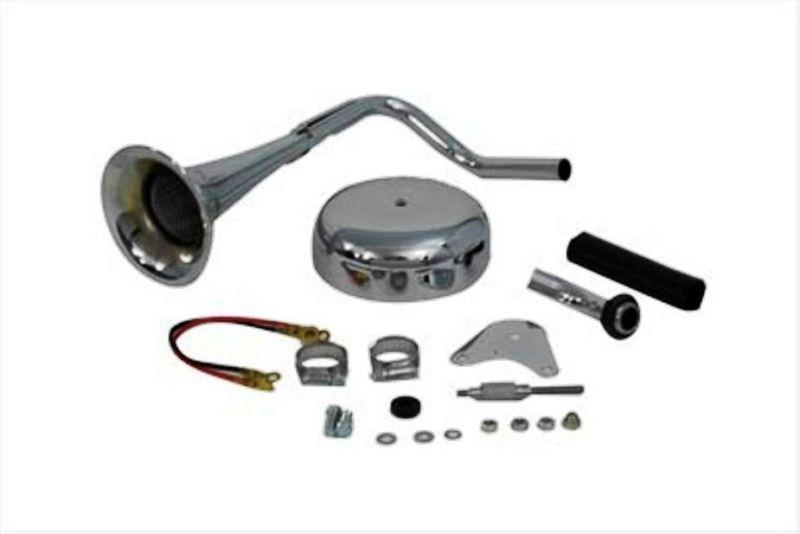 Chrome trumpet 12 volt horn kit for hd bt fxwg fxst and flst models 1984-1999 