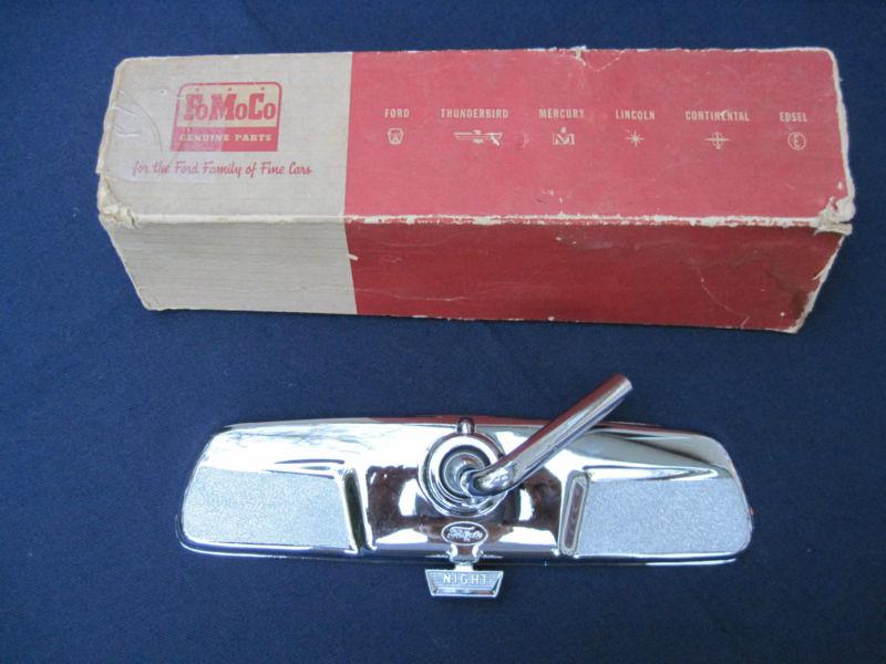Nos 1958 ford accessory day - night mirror beautiful mint in original box !!!