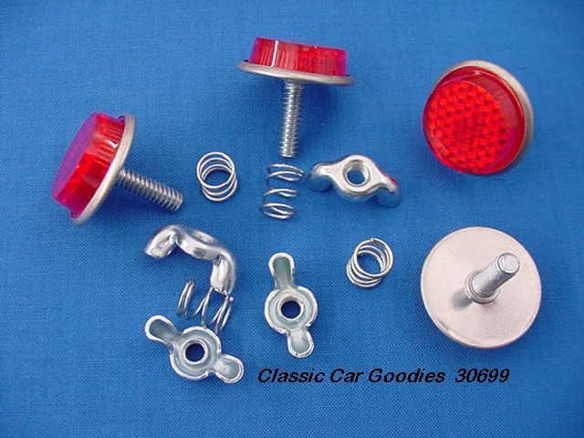 License plate bolts (4) reflector "red" new!