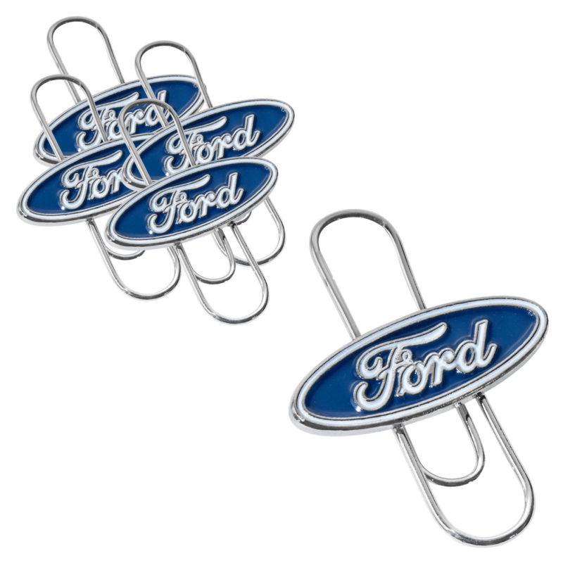 Brand new set of 5 ford motor company blue oval paper clips!