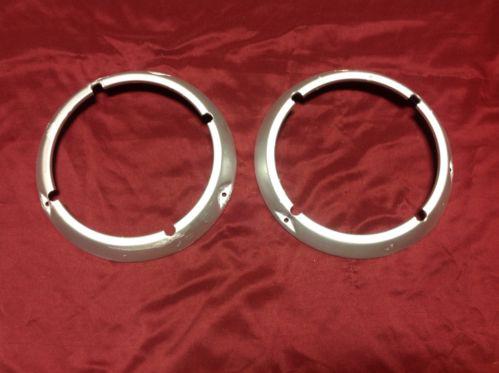 1966-1977 early ford bronco factory fomoco pair of headlight bezels! 