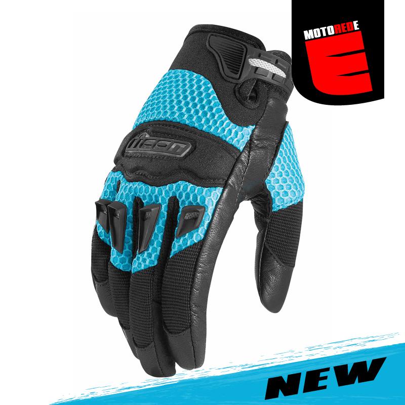 Icon womens twenty-niner 29er motorcycle riding glove blue black large lg l