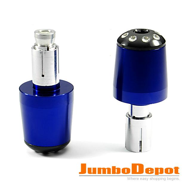 7/8'' blue diamond pattern rear handle bar end plugs 1 universal fit motorcycle