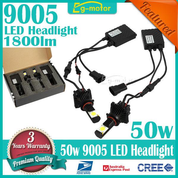 9005 50w cree 1512 1800lm led car truck headlight light bulbs with driver x2