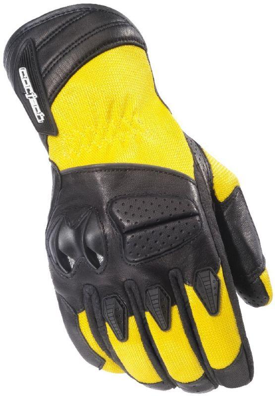 Cortech gx air 3 yellow large mesh leather motorcycle gloves lrg lg gx-air