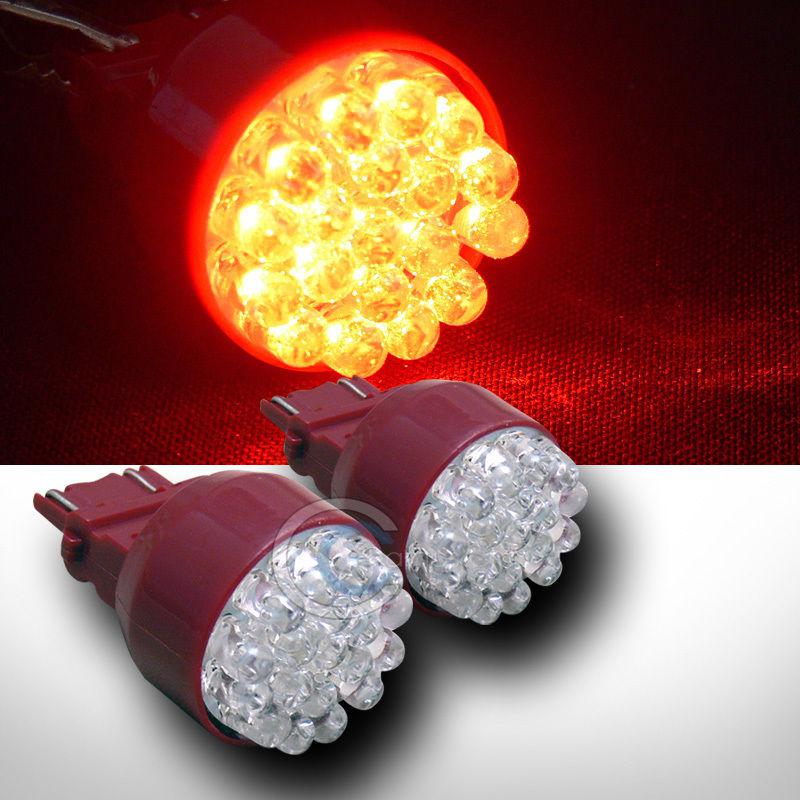 2pc 3157 super red 19x led rear/tail turn signal lamp light bulb dc 12v aa18