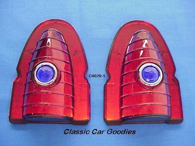 1954 chevy blue dot tail light lenses. new pair!
