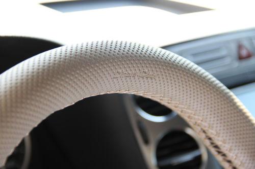 Circle cool diy car steering wheel wrap cover trim beige leather 47003 van sport