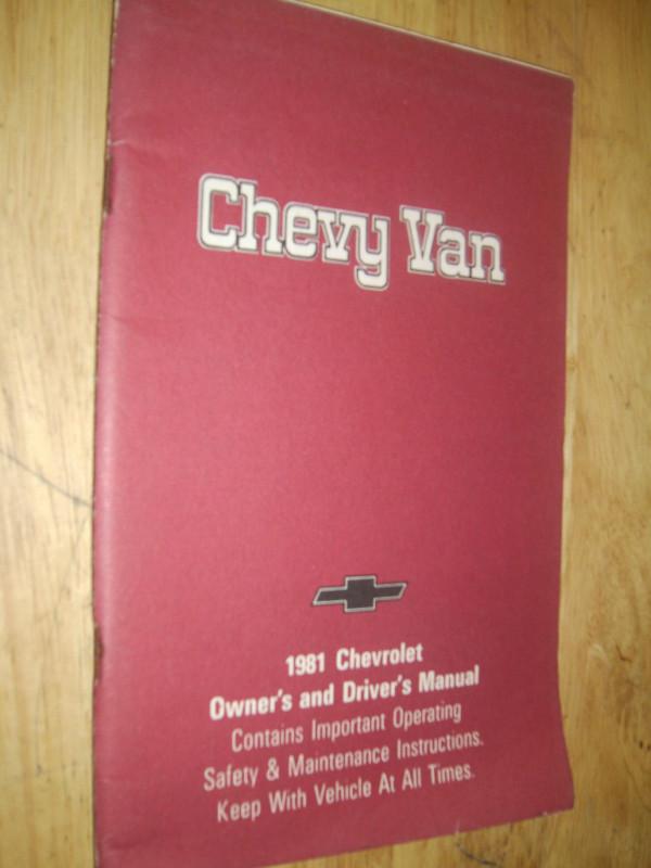 1981 chevrolet van owner's manual / original guide book!