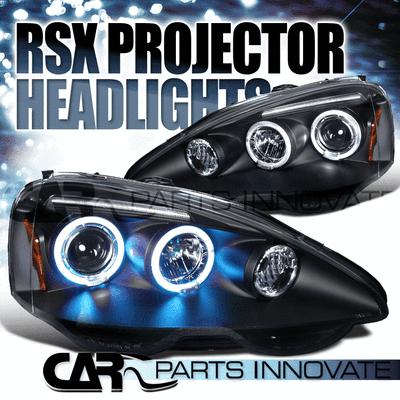 Acura 02-04 rsx dc5 led halo projector headlights lamp black