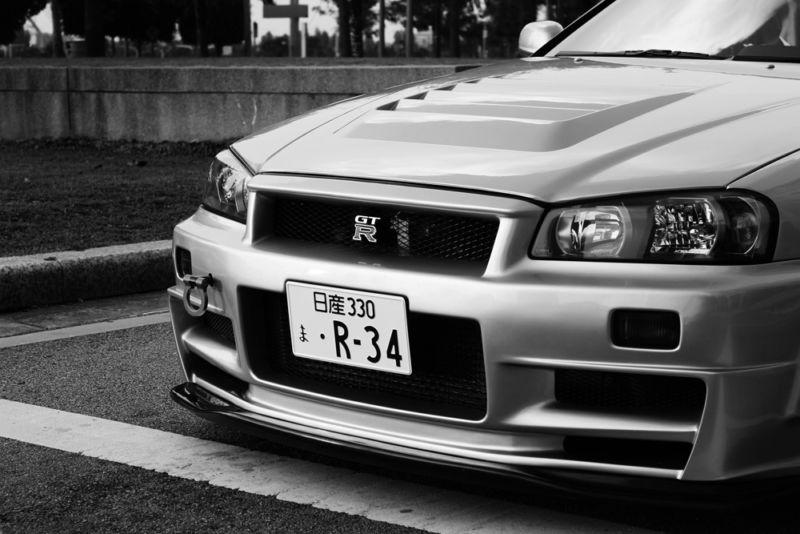 Nissan skyline r34 z-tune gtr gt-r hd poster super car b&w print multi size