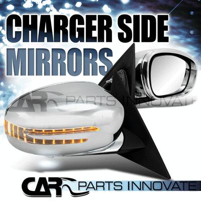 06-10 dodge charger chrome power side mirror+led signal puddle light