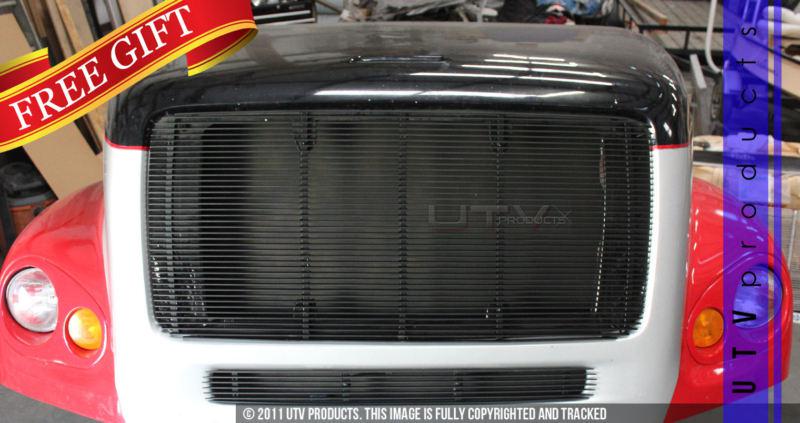 Freightliner fl 60 / 70 / 80 / 106 / 112 2pc combo black billet grille kit 