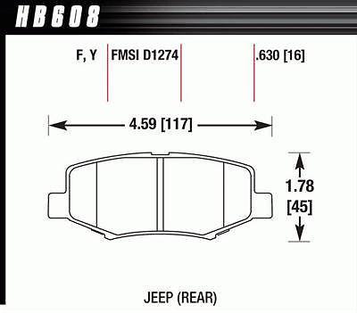 Hawk hb608y-630 brake pads lts rear dodge jeep nitro liberty wrangler set