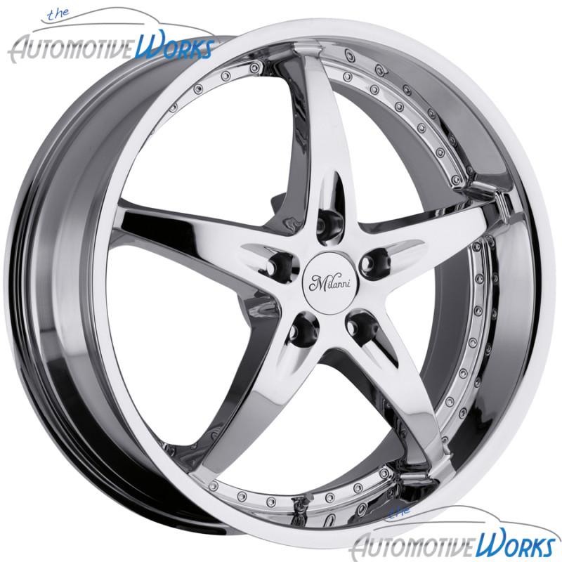 1 - 18x9.5 milanni zs-1 5x115 +18mm chrome wheel rim inch 18"