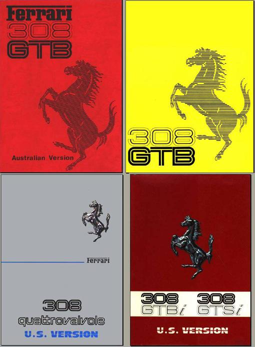 Ferrari 308 workshop, owners manual's & parts catalog