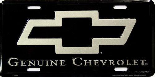 Genuine chevrolet license plate aluminum metal car/truck new ships to canada