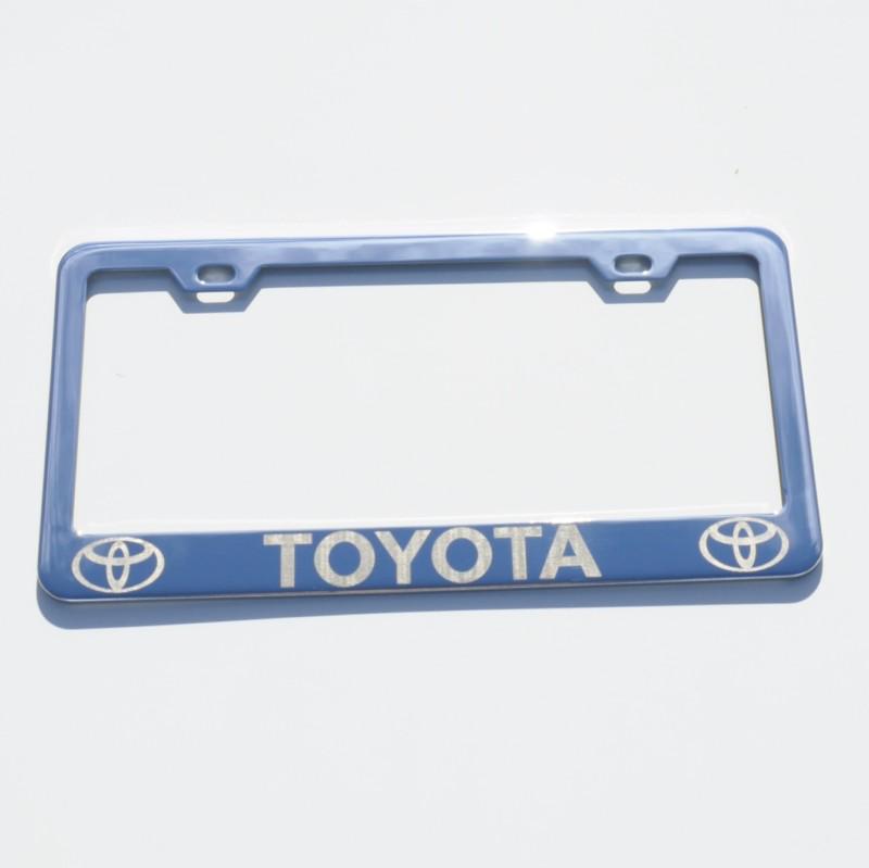 Toyota chrome silver license plate frame full laser 100% high quality engrave