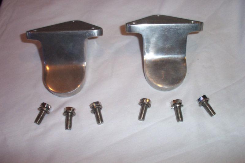 Chevy nos "mr.roadster" polished motor mounts undrilled (frame  end )w hardware