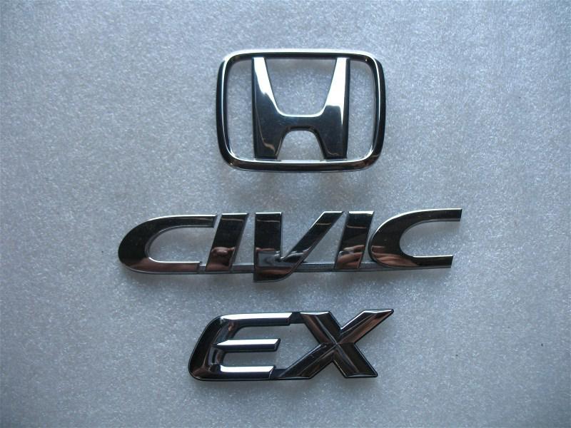 2000 honda civic ex rear trunk chrome emblem logo decal badge used oem set 00