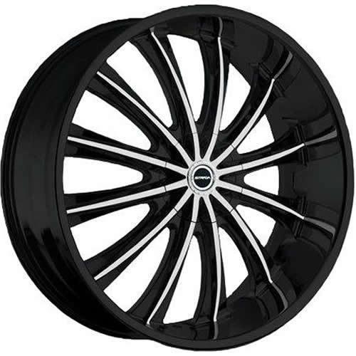 24x8.5 black strada corona wheels 5x115 5x120 +40 chrysler 300s awd 300 awd