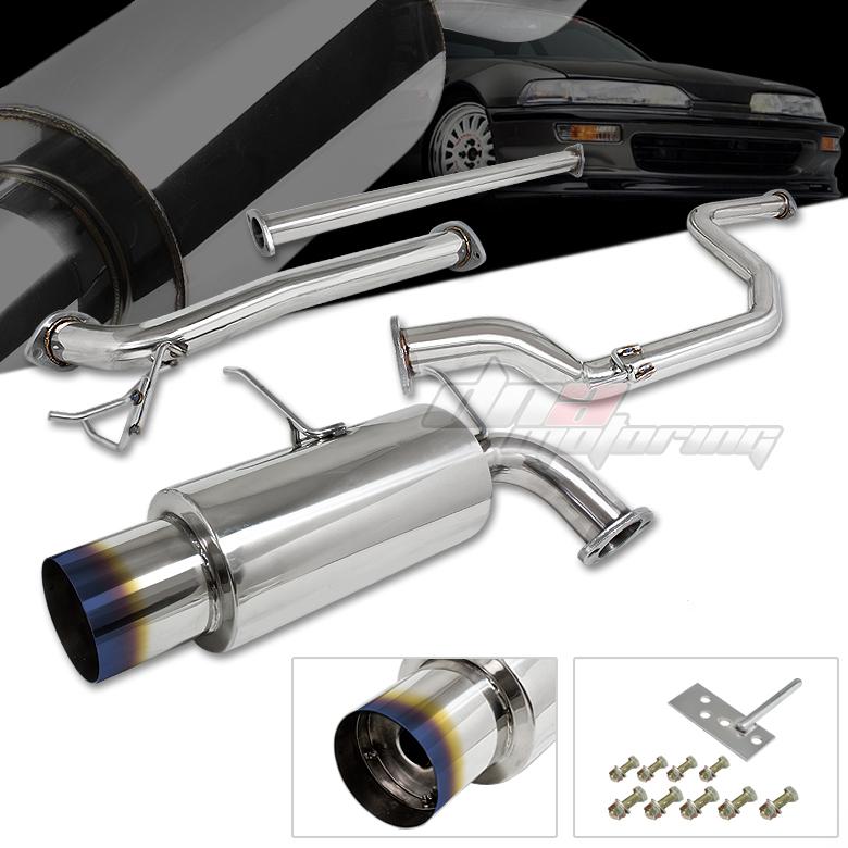 90-93 acura integra racing catback exhaust system 4.5"burnt tip muffler cat back