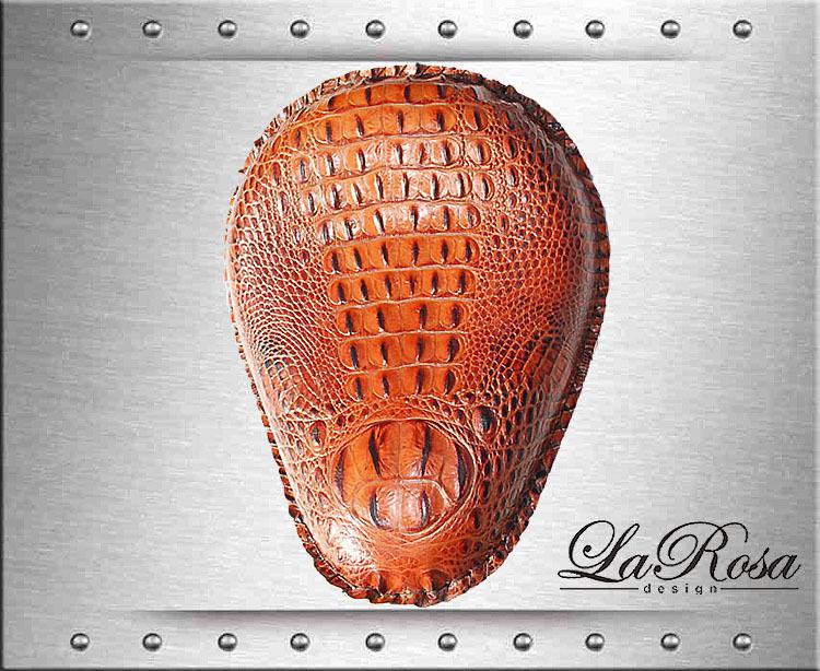 Larosa brown alligator design leather harley chopper bobber custom solo seat