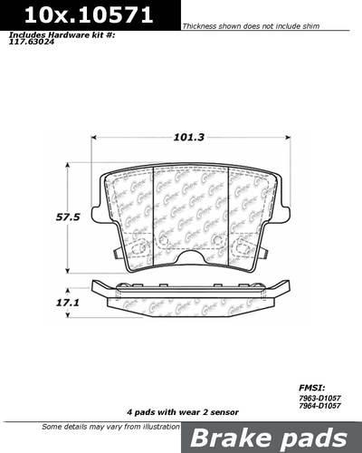 Centric 106.10571 brake pad or shoe, rear