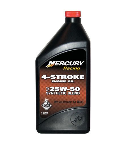 Oem mercury racing 4-stroke engine oil sae 25w-50 synthetic blend one quart