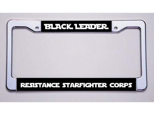 New! star wars &#034;black leader/resistance starfighter corps&#034; license plate frame