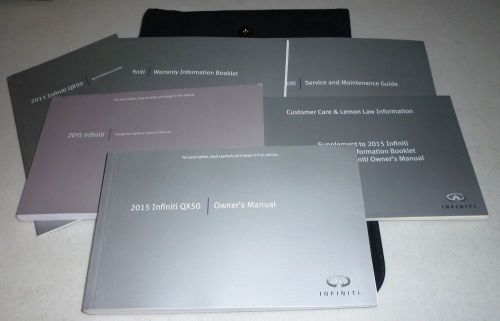 2015 infiniti qx50 qx 50 owners manual set 15 w/case + navigation guide