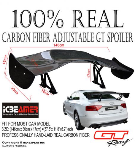 Abl fit dodge 58&#034; gt universal carbon fiber rear trunk wing racing spoiler #aa27